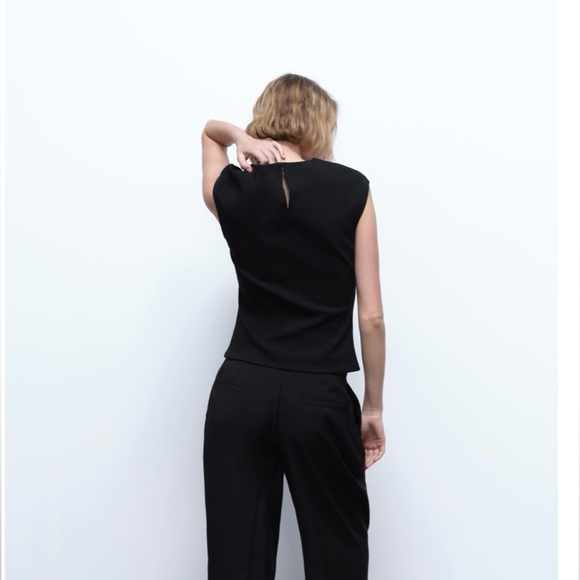 ZARA RUCHED INTERLOCK TOP M - Picture 3 of 7